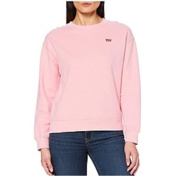 Levi's Classic Soft Pink Crewneck Logo Pullover Sweatshirt - Picture 1 of 5